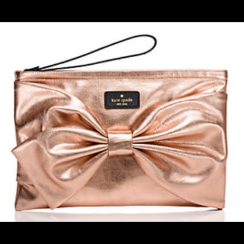 Kate Spade NEW Rose Gold Bow Wristlet On Purpose